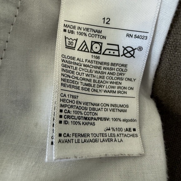 Old Navy corduroy slouchy straight workwear overalls Women 12 Arboretum - Picture 10 of 11